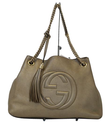 gucci pebbled leather chain bag|Gucci bag with chain handle.